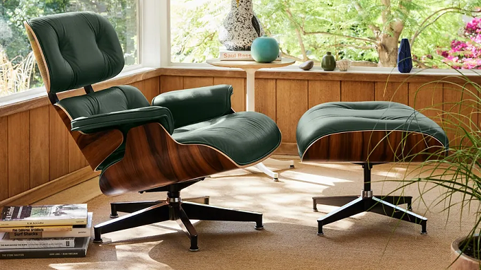 ｜美国 Herman Miller ｜Eames Lounge Chair & Ottoman 高背休闲主人椅凳组｜