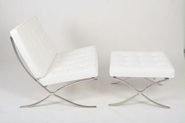 white barcelona chair 