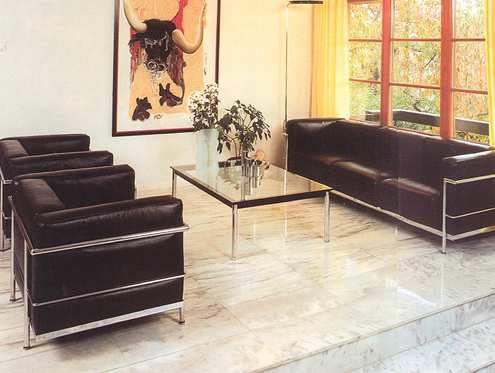 柯布西耶沙发lc3 sofa，lc10 table