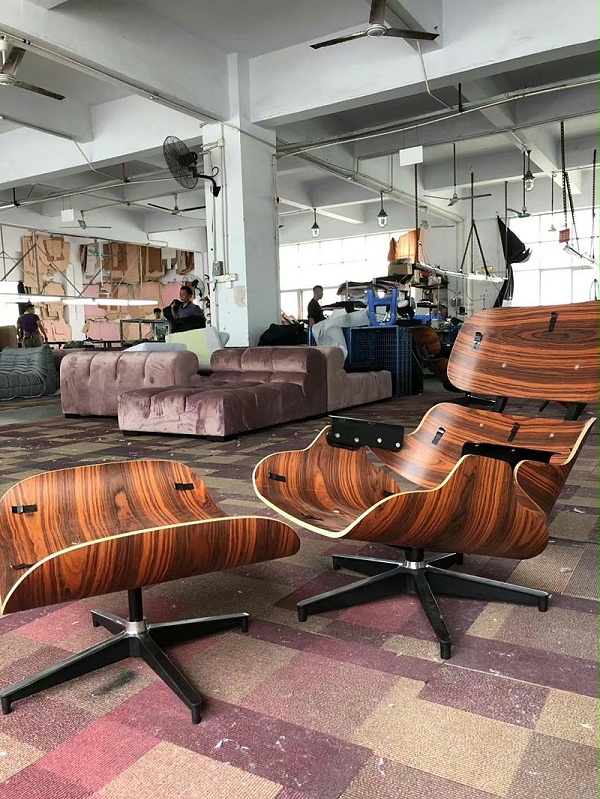 中古家具 真皮休闲椅 伊姆斯休闲椅