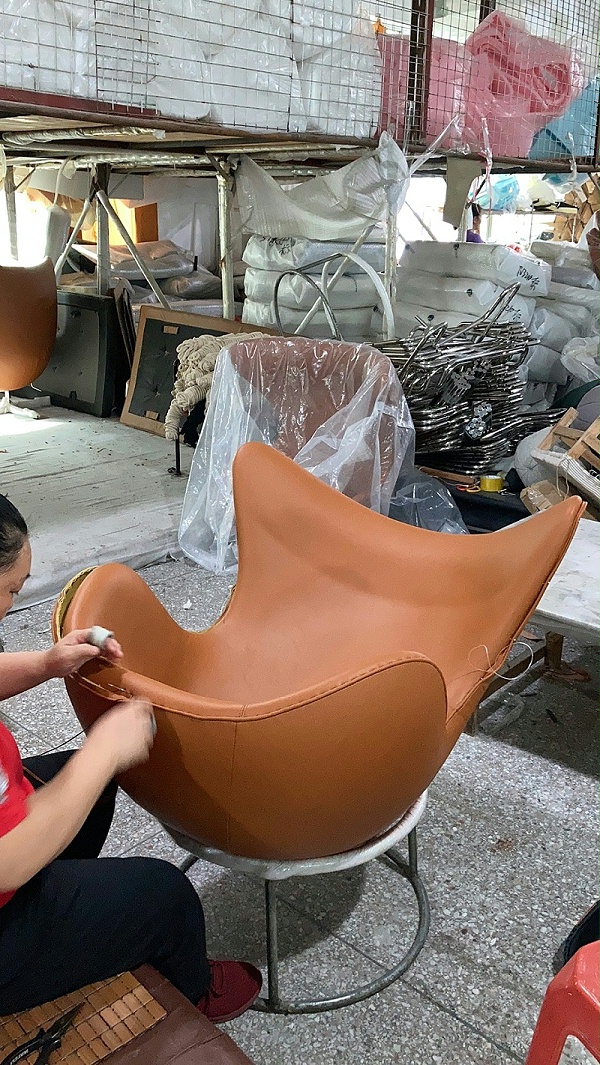 中古家具 真皮休闲椅 蛋椅