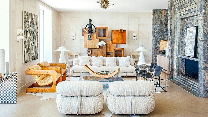 哥佐利 简约风格客厅沙发中古布艺沙发（Gozzdi Sofa）